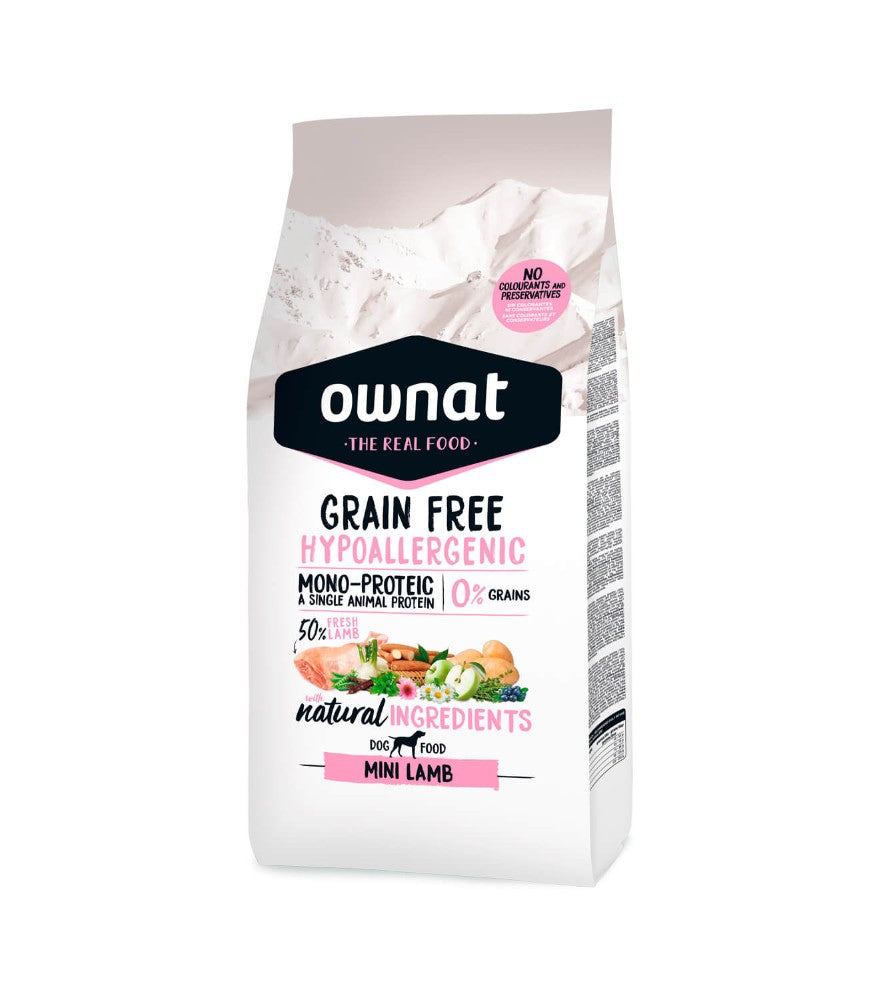 Ownat Hypoallergenic Grain Free Mini Lamb pienso para perros de raza pequeña hipoalergénicos de cordero