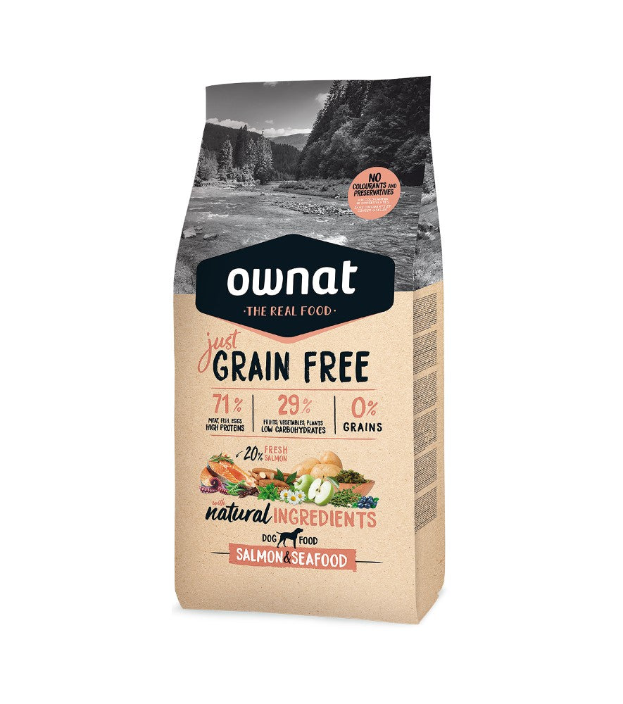 Ownat Just Grain Free Salmon&Seafood pienso para perros de salmón y marisco sin cereales