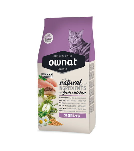 Ownat Classic Sterilized pienso para gatos esterilizados de pollo