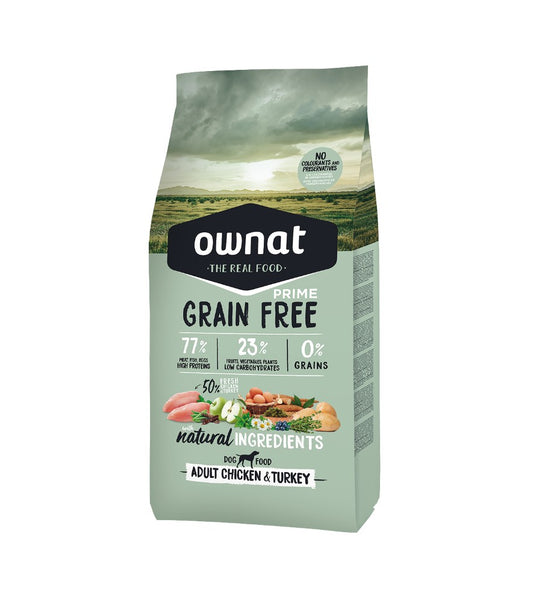 Ownat Prime Grain Free Adult Chicken&Turkey pienso para perros de pollo y pavo sin cereales (Copia)