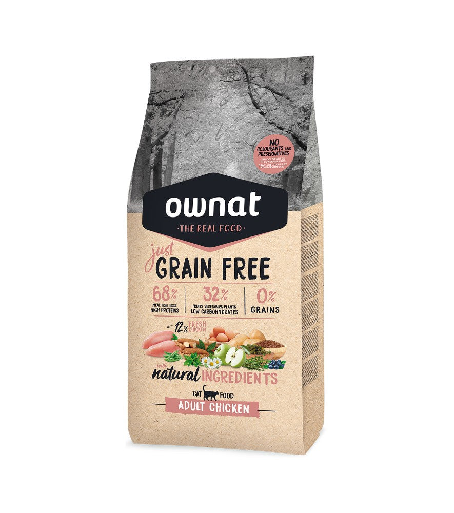 Ownat Just Grain Free Adult pienso para gatos de pollo sin cereales