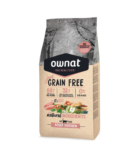 Ownat Just Grain Free Adult pienso para gatos de pollo sin cereales
