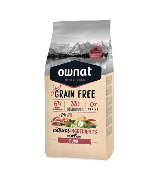 Ownat Just Grain Free Duck pienso para perros de pato sin cereales