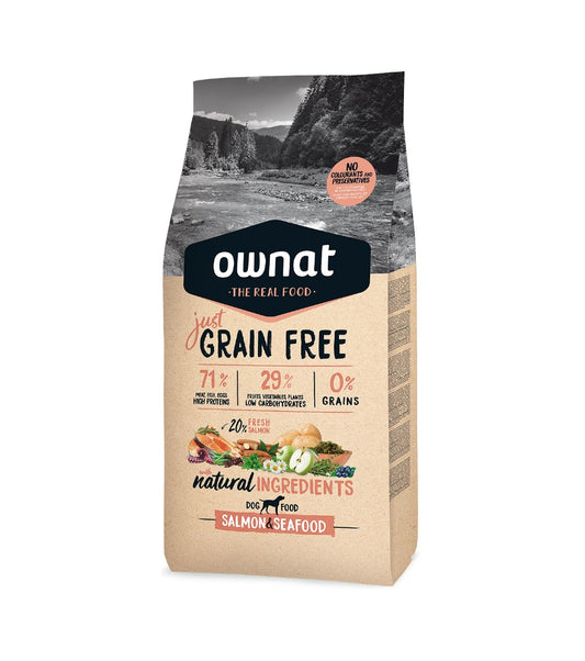 Ownat Just Grain Free Salmon&Seafood pienso para perros de salmón y marisco sin cereales