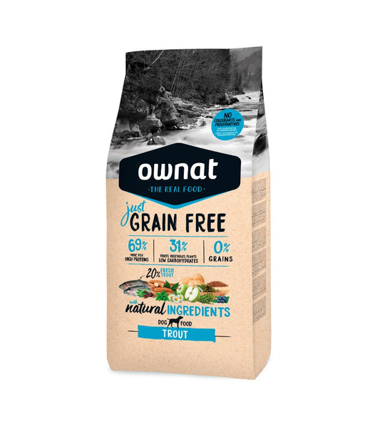 Ownat Just Grain Free Trout pienso para perros de trucha sin cereales