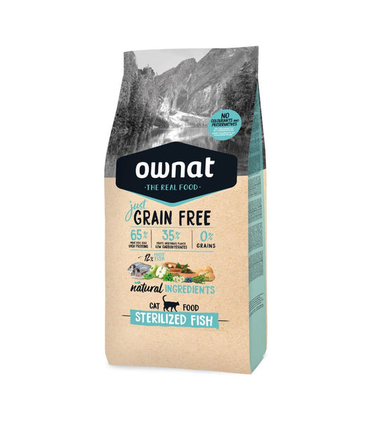 Ownat Just Grain Free Sterilized Fish pienso para gatos esterilizados de pescado sin cereales